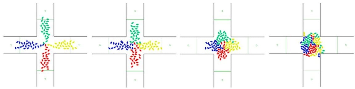 Fig.13 侧身扭转模型交叉流模拟